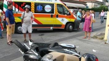 <b>INCIDENTI. </b>Uno scooter a terra dopo uno scontro