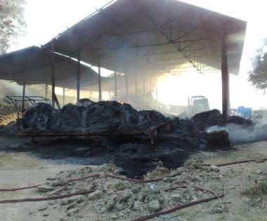 Il capannone andato in fiamme      