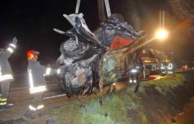 La Citroen tamponata da Davide Modesto e in cui morirono Carlo Gherardeschi ed Eligio Fratello 