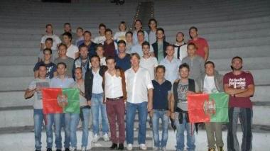 Il team dell’Olimpia Tavola nell’anfiteatro del Pecci