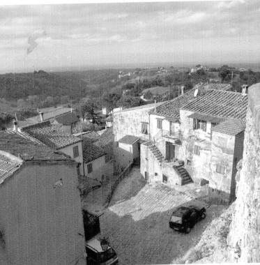 Una veduta di Montescudaio, in alto il sindaco Pellegrini