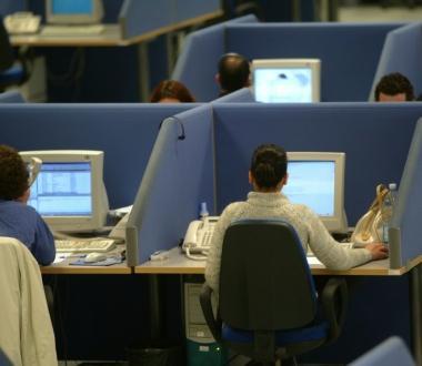 Lavoratori in un call center