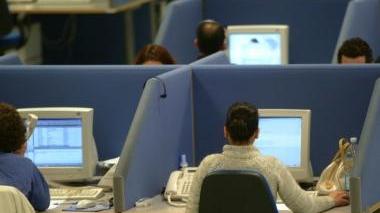 Lavoratori in un call center