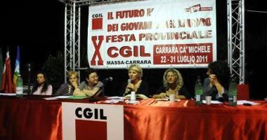 Un momento del dibattito alla Festa della Cgil 