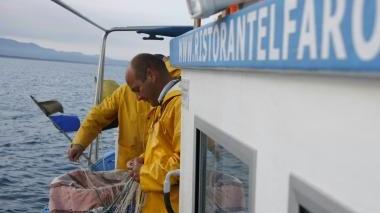 Roberto Poggetti durante un’uscita in mare