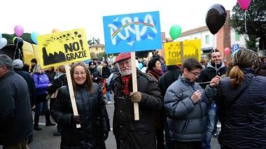 Un momento della protesta di questo inverno  