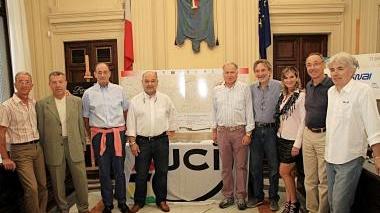 Presentazione dei Mondiali di ciclismo in Comune nel giugno scorso
