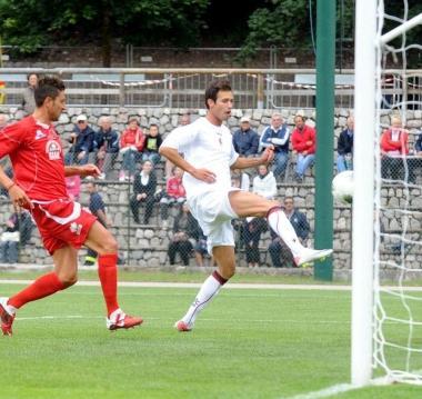 <b>IN GOL.</b> Robert Acquafresca nellamichevole di Andalo 