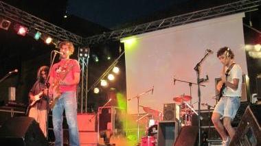 Rock band in azione