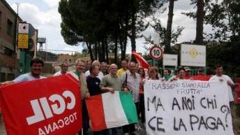 Il presidio dei lavoratori