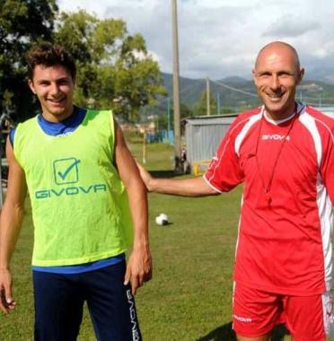 Il neoacquisto Nicola Pasini con mister Stefano Sottili    