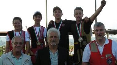 Il gruppo dei tiratori toscani durante la premiazione
