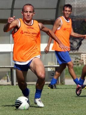 Maretti in allenamento con il resto del gruppo azzurro            