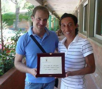<strong>PREMIATA.</strong> Toti Sanzo con Francesca Schiavone