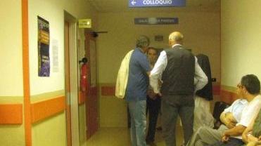 La sala d’attesa della Rianimazione dell’ospedale