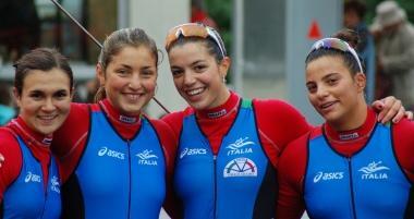 <b>AZZURRE.</b> Il K4 ai mondiali: Rachele Puccetti &egrave; lultima a destra 