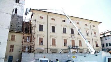 L’intervento di messa in sicurezza su Palazzo Tommasi