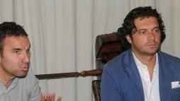 Il responsabile dell’area tecnica Bruno Russo e il team manager Michele Tambellini; a destra l’allenatore Giacomo Lazzini