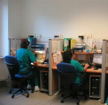 Addetti del 118 al lavoro in centrale