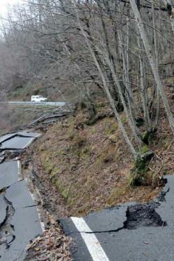 Una frana in Lunigiana