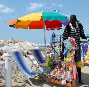 Lombrellone del viandante a Marina di Pisa  