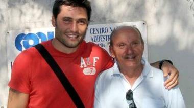 <b> MARCO E FEDE. </b>L’ex Amelia a Tirrenia insieme a Paolo Nassi e il vice allenatore Morgia con Dionisi