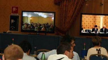 <b>PROCESSO.</b> Un momento dell’ udienza al Parco dei Principi di Roma