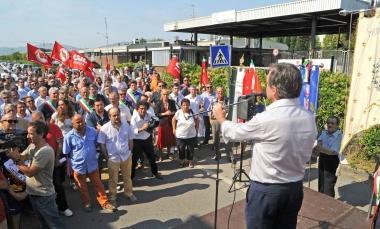 Un momento della manifestazione di sabato. A destra dallalto Franco Tesi e Fernando Viscusi 