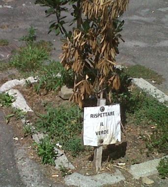 Il cartello sul viale della Libert&agrave; 