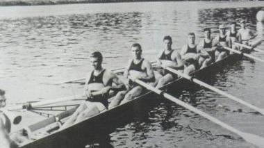 L’equipaggio campione d’Italia (junior) nel 1959: il capovoga è Stefano Bollati