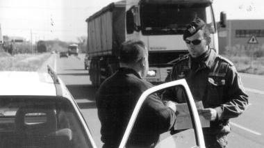 Un controllo della polizia provinciale