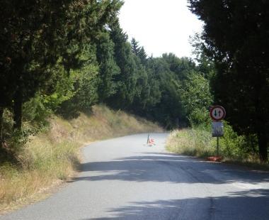 Un tratto della strada comunale che porta al paese di Mazzolla           