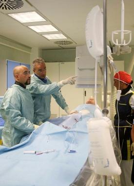 Un laboratorio di emo- dinamica dove si fanno angioplastiche 