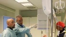 Un laboratorio di emo- dinamica dove si fanno angioplastiche