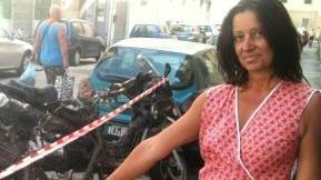 <b>CORAGGIO.</b> Cristiana Rossi ha messo i figli al sicuro dal fumo in una stanza nell’altro lato della casa mentre il marito in strada ha preservato la moto dal rogo