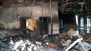 Uffici in fiamme a Ospedaletto