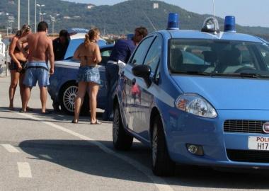 La polizia alla Rotonda 