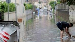 Uno dei tanti allagamenti verificatisi nel cascinese dopo un temporale
