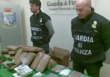 Un sequestro di marijuana della Finanza Sotto linceneritore di Montale   