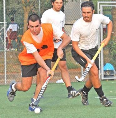 Un allenamento della squadra di hockey 