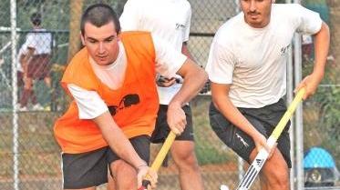 Un allenamento della squadra di hockey