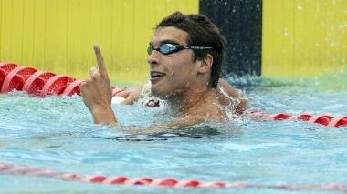 <b>TRIONFO. </b>Tutta la gioia di Gabriele Detti, secondo nella piscina olimpica Campo de Marte a Lima in Perù: 8’0022 (5821, 1’5926, 4’0154) il rilievo cronometrico