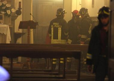 Lincendio alla chiesa della Misericordia 