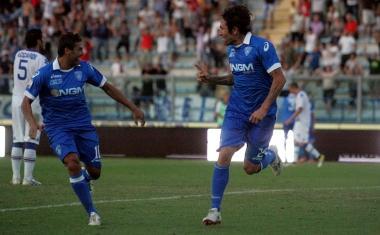La gioia dei grandi (ma non unici) protagonisti del successo dellEmpoli: Ciccio Tavano e Antonio Busc&eacute; 