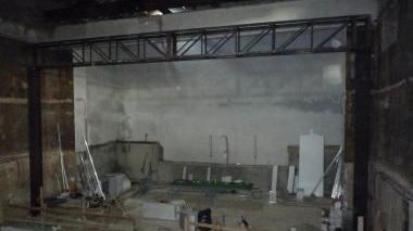 Il cantiere all’interno del cinema teatro Boccaccio
