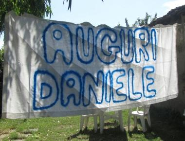 Uno striscione realizzato per un compleanno di Daniele           