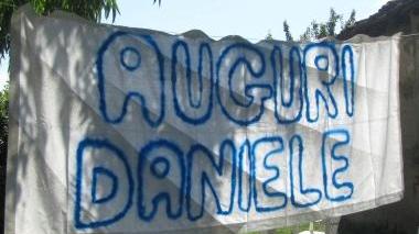 Uno striscione realizzato per un compleanno di Daniele