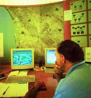 La sala di telecontrollo di Acque Spa  