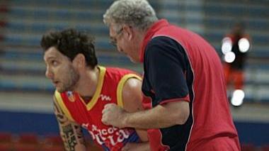 Coach Angelucci con Saverio Cei, al rientro dopo l’infortunio