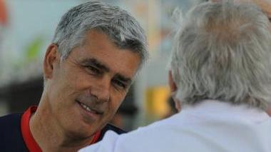 <b>MISTER </b>Guido Ugolotti con Camilli prima della partita